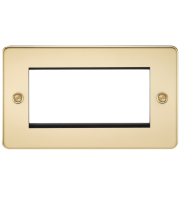 Knightsbridge Flat Plate 4G modular faceplate (Brass)